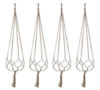 Disino 4PCS Suspension Macramé pour Plante, Corde de Coton Plante Cintre, Tissés à la Main Porte Pot de Fleurs pour Maison Bureau Balcon Jardin Intérieur et Extérieur Décoration 105cm/41 Pouces