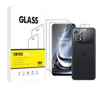 Dision [2 Pièces] Protecteur D'écran Compatible avec OnePlus Nord CE 2 Lite 5G + [2 Pièces] Protecteur D'objectif de Caméra [Installation Facile,Technologie de Défense Multiple] Verre Trempé