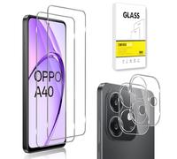 Dision Protecteur D'écran Compatible avec OPPO A40 4G/A40M [2 Pièces] + Protecteur D'objectif de Caméra [2 Pièces] [HD Clear,Technologie de Défense Multiple] Verre Trempé