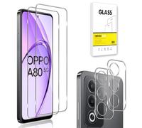 Dision Protecteur D'écran Compatible avec OPPO A80 5G [2 Pièces] + Protecteur D'objectif de Caméra [2 Pièces] [HD Clear,Technologie de Défense Multiple] Verre Trempé
