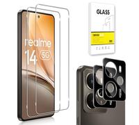 Dision Protecteur D'écran Compatible avec Realme 14 5G/Realme 14T [2 Pièces] + Protecteur D'objectif de Caméra [2 Pièces] [HD Clear,Technologie de Défense Multiple] Verre Trempé