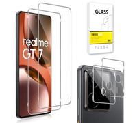 Dision Protecteur D'écran Compatible avec Realme GT 7/GT 7T [2 Pièces] + Protecteur D'objectif de Caméra [2 Pièces] [HD Clear,Technologie de Défense Multiple] Verre Trempé