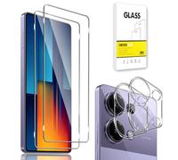 Dision Protecteur D'écran Compatible avec Xiaomi POCO M6 Pro 4G/Redmi Note 13 Pro 4G [2 Pièces] + Protecteur D'objectif de Caméra [2 Pièces] [HD Clear,Technologie de Défense Multiple] Verre Trempé