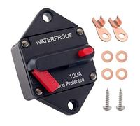 Disjoncteur 100A, Ampper Panel Mount DC 12V-48V Waterproof Thermal Circuit Breaker Fuse with Manual Reset/on-Off for Boat Trolling Motor Auto Audio Solar and More