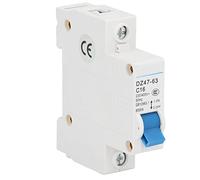 Disjoncteur 1P 16A Disjoncteur miniature PA66 Protecteur de court-circuit 230V 400V Mini disjoncteur Capacité de rupture 6000A Montage sur rail DIN Interrupteur automatique