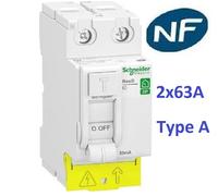 Disjoncteur 1P+N 2A-10A-16A-20A-32A Interrupteur dif A-AC 2x40A-2x63A Schneider