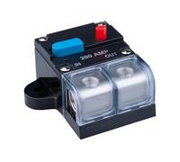 Disjoncteur 200 AMP 200A Auto Récupération Porte Fusible Inline Réarmable Bloc Convertisseur DC 12V-48V Volt Moteur Stéréo Audio Étanche Réinitialisation Manuelle pour Voiture Marine RV Bateau Camion