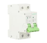 Disjoncteur 2P AC 400 V avec capacité de coupure de 6 kA, modèle DZ47S-63, courant nominal 63 A, interrupteur à air montable sur rail pour électricité industrielle et résidentielle (63 A)