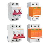 Disjoncteur 63A 3 pôles 2 pôles Protection contre les surcharges 3 phases CA Éolienne Solaire Batterie Interrupteur de courant d'air Parafoudre(AC Circuit Breaker,3)
