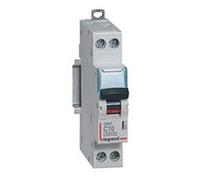 Disjoncteur 6A courbe C - 6kA - 1P+N 230V~- 1 module - arrivée et sortie borne à vis