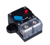 Disjoncteur 80 AMP 80A Porte-fusible en ligne à récupération automatique Réinitialisable DC 12V-48V Volt Disjoncteur Audio Étanche Réinitialisation manuelle pour voiture automobile marine RV