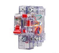 Disjoncteur à boîtier transparent avec détection de fuite et court-circuit de surcharge pour usage domestique industriel, couleur rouge, gamme 1p 6a à 63a, temps de voyage rapide, construction en