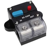 Disjoncteur à réinitialisation automatique 300 A en ligne porte-fusible à réinitialisation automatique pour voiture audio RV camion marin 12 V 24 V DC Protection contre les (80A)