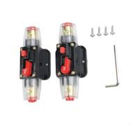 Disjoncteur à réinitialisation manuelle 12 V-24 V en alliage de zinc pour voiture solaire marine audio protection contre les surcharges Boîtier étanche Installation facile avec clé 2 pièces (30 A)