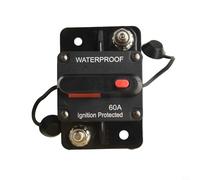 Disjoncteur à réinitialisation manuelle 30-300 A 12 V-48 V CC, étanche IP67 de qualité marine, porte-fusible à haute intensité pour système audio de voiture, bateau, camping-car, camion (60 A)