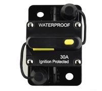 Disjoncteur à réinitialisation manuelle 30 A-300 A 12 V-48 V DC IP67 étanche pour voiture, bateau, camping-car, camion, treuil tout-terrain avec goujons M6 boîtier noir SAE J1625 J1171 (30 A)