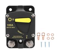 Disjoncteur Automatique 12V - 48V DC 100A, Bouton de Réarmement Manuel, Protection Surcharge et Surtension - Sécurité Renforcée pour Bateaux, Camping - Car, Systèmes Solaires et (100A)