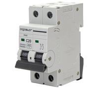 Disjoncteur automatique miniature 2P, 20 A, courbe C, gris