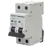 Disjoncteur automatique miniature 2P 40A courbe C gris protection dans les installations électriques évite les surcharges et les courts-circuits.