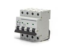 Disjoncteur automatique miniature 4P, 20 A, courbe C, gris, idéal pour la protection des circuits électriques dans les installations résidentielles et commerciales