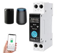 Disjoncteur Connecté wifi 63A Tuya Interrupteur Connecté wifi avec Mesure | Commande Vocale et Fonction de Temps AC230V Commutateur de Télécommande Mesure Intelligent pour Alexa,Google,TUYA/Smart Life