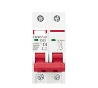 Disjoncteur Courant Miniature Disjoncteur solaire 2P CC 1000 V, protection contre les surcharges, 6 A, 10 A, 16 A, 20 A, 25 A, 32 A, 40 A, 50 A, 63 A