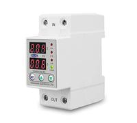 Disjoncteur Courant Résiduel,Contacteur 6 0a 230V Réglage Réglable Du Rail DIN Et Sous Forme Protecteur Dispositif Protection Tension Avec Un Voltmètre Sur Point Courant(60A)