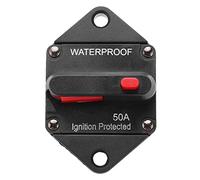 Disjoncteur DC 32V avec Réinitialisation Manuelle, Disjoncteur Thermique Étanche 20-200A Inverseur de Fusible pour Voiture Marine Bateau Camion Bus RV ATV(50A)
