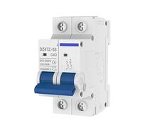 Disjoncteur DC miniature Disjoncteur 2P MCB 10A 16A 20A 25A 32A 40A 50A 63A DZ47Z 500V/1000V, montage sur rail DIN, interrupteur de déconnexion CC for système solaire photovoltaïque(2P 1000V,50A)