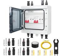 Disjoncteur DC Solaire 40A/1000V avec Protection Anti-Surtension - Disjoncteur Sectionneur IP65 Étanche pour Photovoltaïque, Parafoudre 2 Entrées 2 Sorties