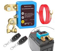 Disjoncteur de batterie 12 V avec télécommande, disjoncteur de batterie 12 V 240 A avec 2 télécommandes Kill Switch anti-vol pour moto, voiture, camping-car, bateau, yacht, caravane (bleu)