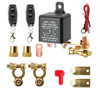 Disjoncteur de batterie 12V avec télécommande, interrupteur de batterie 12V 200A avec 2 poteaux en laiton, 2 bornes de batterie, 2 télécommandes pour moto, voiture, camping-car, bateau, yacht