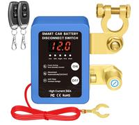 Disjoncteur de batterie télécommandé sans fil - 12 V - 240 A - Interrupteur d'arrêt automatique - Coupe circuit batterie pour voiture, camping-car, ATV, camion, bateau (Avec affichage LED)