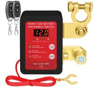 Disjoncteur de batterie télécommandé sans fil - 12 V - 240 A - Interrupteur d'arrêt automatique - Coupe circuit batterie pour voiture, camping-car, ATV, camion, bateau (Avec affichage LED)