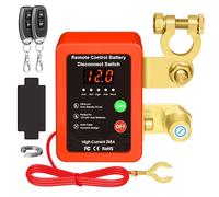 Disjoncteur de Batterie Télécommandé Sans Fil, Coupe Circuit Batterie 12V 240A Télécommande, Interrupteur D'arrêt Automatique avec Affichage LED pour 12V Voiture Camping Car ATV Camion Bateau (Rouge)
