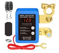 Disjoncteur de Batterie Télécommandé Sans Fil, Coupe Circuit Batterie 12V 240A Télécommande, Interrupteur D'arrêt Automatique avec Affichage LED pour 12V Voiture Camping Car ATV Camion Bateau (Bleu)