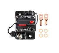 Disjoncteur de Voiture,30-300A Auto Disjoncteur Étanche avec Réinitialisation Manuelle,DC12-48V Disjoncteur Voiture Puissance avec cosses à fils Rondelle en cuivre pour Moteur Marine Auto (30A Rouge)