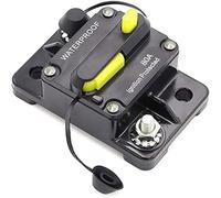 Disjoncteur de Voiture,DC12-48V Disjoncteur Audio Stéréo de Voiture,Disjoncteur avec Réinitialisation Manuelle Disjoncteur,Interrupteur de ligne audio de Voiture étanche pour bateau à moteur(70A)
