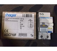 Hager Disjoncteur différentiel 3 kA bipolaire phase et neutre 10 A Type AC 30 mA