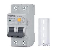 Disjoncteur différentiel 16 A 120 V CA, montage sur rail DIN, déclenchement magnéto-thermique, protection contre les fuites à la terre, 1 PN RCBO C16(10 Amp)