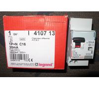 410713 Legrand Disjoncteur différentiel 16A type AC 30mA - DX³4500 1P+N