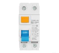 Disjoncteur différentiel 1p+n 63a 10ma 230v 6ka dispositif de courant résiduel avec schéma de câblage clair pour montage sur rail DIN interrupteur de sécurité blanc (63A)