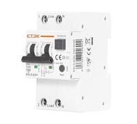 Disjoncteur différentiel automatique type AC RCBO 10KA 2P 4P 16A 25A 40A 63A Protection contre les surintensités et fuites 30mA EKL5(25 V,1)