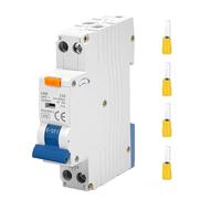 Disjoncteur différentiel compact GOEDCH FI/LS : 1P+N 16 A 30 mA avec protection contre les surcharges, disjoncteur 230 V 16 A avec DDR, interrupteur de puissance protégé, montage sur rail DIN, type A