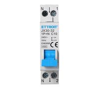 Disjoncteur différentiel Dispositif de Protection 1P+N 10A C10 220V 4.5kA 30mA 220V 1 Module DIN Ettroit JXL30-32-1P+N-10A