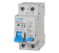 Disjoncteur différentiel Dispositif de Protection 1P+N 40A 4.5kA 30mA 220V 2 Modules DIN Ettroit JXB1L-63-1P+N-40A