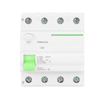 Disjoncteur différentiel électromagnétique type A RCCB A ELCB 4 pôles 16A 25A 40A 63A RCD 30mA 100mA 300mA 6KA(4 Pole 30mA,40A)