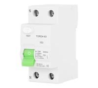 Disjoncteur différentiel monophasé (1P+N), type A 10 A 300 mA 230 V avec protection contre les fuites de courant, montage sur rail DIN pour systèmes électriques résidentiels et industriels.