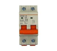 Disjoncteur Disjoncteur CC 2P 1000V 63A mcb for système solaire PV, déclenchement magnéto-thermique, montage sur rail DIN courbe B(50A)