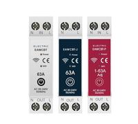 Disjoncteur Disjoncteur intelligent WiFi MCB 1P + N 63A, minuterie d'énergie, kWh, protecteur de courant de tension, commutateur de télécommande vocale(Metering,50A)